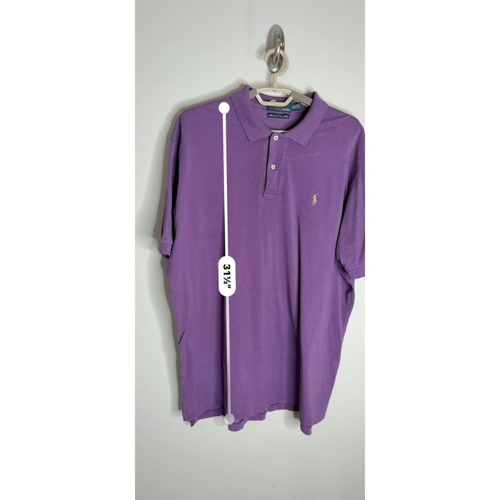 Polo Ralph Lauren Mens XL Purple Mercerized Pima Mesh Short Sleeve Polo Shirt - Picture 5 of 7